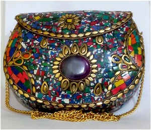 Bolso de Mano GC-BG-496 de Moda, con Trabajo de Mosaico y Metal, para Mujer, Ideal para Fiestas, al Mejor Precio de Exportador Indio - Product Image 1