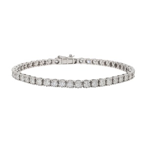 Superbe bracelet tennis en or 14 carats 4.05CTW Diamants ornés de bracelets et de bracelets en diamant glamour sans effort - Product Image 1