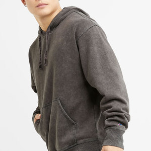 Prix de gros, faible MOQ, sweat à capuche en coton French Terry délavé à l'acide, effet vieilli vintage, pour hommes - Product Image 2