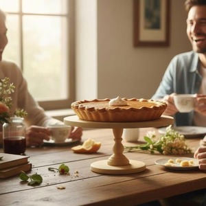 Support à gâteau décoratif en bois pour table, finition émail rose, pour servir les gâteaux de mariage et d'événements - Product Image 2