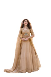 Lehenga Choli Moderno de Seda Crujiente con Lentejuelas y Bordado de Hilo, de Secado Rápido, para Bodas, Incluye Dupatta - Product Image 2