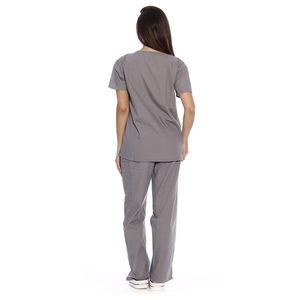 Best Quality Two-Piece Stretch Eco-Friendly Medical <b>Scrub</b> Suit Customized Color Wholesale Price Breathable Woven Fabric Screen - Product Image 3
