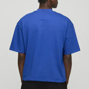 เสื้อยืดคอกลมโอเวอร์ไซส์ผู้ชาย ผ้าฝ้าย 100% สีพื้น สไตล์วินเทจ ระบายอากาศได้ดี แขนสั้น ใส่สบาย - Product Image 3