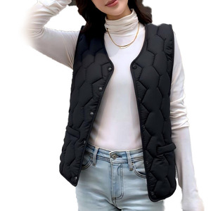 Chaleco Acolchado de Lana Impermeable, Cortavientos y Transpirable con Doble Abotonadura - Chaleco Acolchado para Días Fríos y Viento - Product Image 1