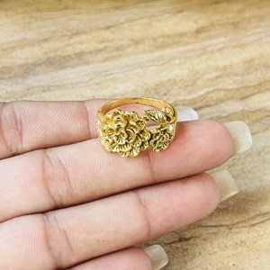 Market Favorite Brass <b>Ring</b> Boho Floral Band <b>Ring</b> For Women 18k Gold Plated Antique Flower <b>Statement</b> <b>Ring</b> Wholesale Dainty <b>Ring</b> - Product Image 2