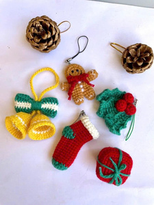 Set de Ganchillo para Hacer Muñecos Amigurumi Navideños de Fantasía, Modelo Educativo a Escala 1:4, Santa, Reno, Muñeco de Nieve, Árbol, Duende, de Algodón, Unisex - Product Image 4