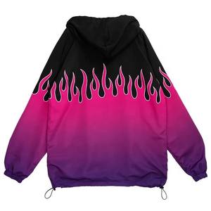 บริการ OEM เสื้อแจ็คเก็ตกันลมแบบมีฮู้ดน้ำหนักเบาสำหรับผู้ชาย มีกระเป๋าซิป พิมพ์ลายแบบ Sublimation ไซส์ใหญ่ กันน้ำ - Product Image 5