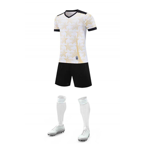 Maillot de football personnalisé pour hommes, sublimé, jaune et bleu marine, numéros d'équipe, short uni, respirant, séchage rapide, entraînement - Product Image 2