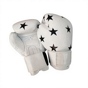 Guantes de Boxeo MMA Blancos de Cuero PU con Diseño de Serpiente, Logotipo Personalizado, Protección UV, Cierre de Velcro para Entrenamiento Profesional - Product Image 1