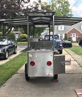 Remorque alimentaire professionnelle pour BBQ – Plaque de cuisson, bain-marie, réfrigérateur, auvent inclus