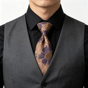 Nueva corbata de lujo de 8 cm con estampado floral para hombre, corbata de algodón estilo británico vintage, accesorios para boda, esmoquin, regalos. - Product Image 4