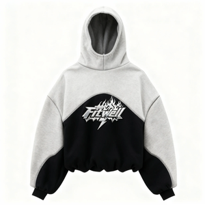 Sweat à capuche vintage noir de qualité supérieure en jersey écologique, coupe classique, effet usé, 230 g/m², grammage lourd - Product Image 5