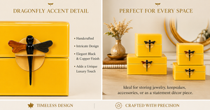 Luxury Yellow Pale Color Mirror Glass Decorative Storage Box Key Knob Premium Jewelry Vanity Organizer <b>Boxes</b> Home Decor Lacquer - Product Image 3