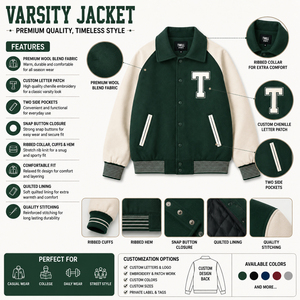 Veste universitaire tendance personnalisée avec des patchs audacieux et un design en cuir et laine de qualité supérieure, parfaite pour un style streetwear élégant, unisexe. - Product Image 6