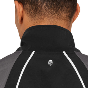 เสื้อแจ็คเก็ตแทร็คโอเวอร์ไซส์สำหรับผู้ชาย น้ำหนักเบา กันลม มีซิป เสื้อผ้ากีฬา สตรีทแวร์ แผงตัดต่อสีตัดกัน เสื้อโค้ทลำลองสำหรับออกกำลังกาย ชุดกีฬา - Product Image 5