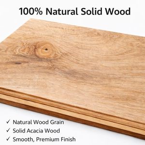 <b>Wooden</b> Rectangle Chopping Board With Handle Single <b>Piece</b> Kitchen Cutting Block Anti Slip - Product Image 3