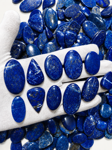ลาพิส ลาซูลี รูปไข่ทรงคาโบชอง ขายส่ง ขนาดตามสั่ง ขัดเงา สีฟ้า สำหรับทำจี้เครื่องประดับ - Product Image 1