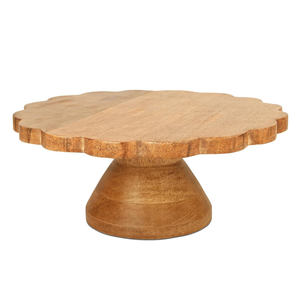 Support à gâteau rond en bois massif naturel, fait main, écologique, design surélevé pour la présentation de cupcakes, la présentation de gâteaux, le service de pâtisseries - Product Image 6