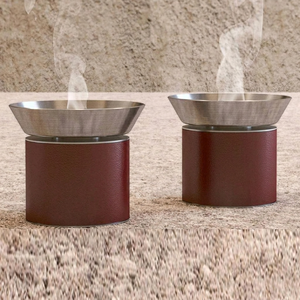Modern Two Tone Incense Burner Pairing A Vibrant Green Base With A Sleek Flared <b>Rose</b> Gold And Silver Metal <b>Top</b> Dish For Home - Product Image 6