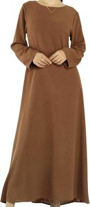 Women Modest <b>Abaya</b> Long Sleeve Hooded Floor Length Solid Color Lightweight Loose Fit Daily Wear Middle East Style - Product Image 6