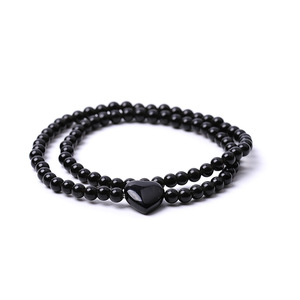 Pulsera Elástica de Cuentas Redondas de Cristal Rosa de Hemasa Fashions, Joyería para Uso Diario - Product Image 3