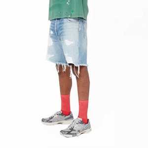 Shorts en jean déchiré respirant pour homme, style Y2K vintage, taille mi-haute, coupe droite, en coton, décontracté, pour l'été et le streetwear - Product Image 3