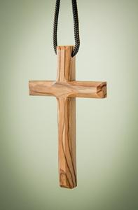 Cruz biselada de madera clara - Product Image 3