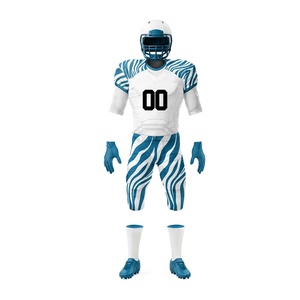 Ensemble complet d'uniformes de football américain personnalisés, sublimés, pour équipes sportives : maillot, pantalon, gants, casque, crampons – Fabricant en gros - Product Image 1