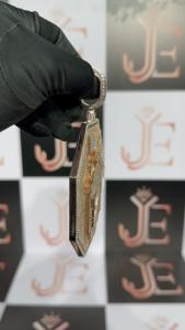 Pendentif en forme d'hexagone avec motif 'Home Rent Due', pendentifs en moissanite, bijoux fins hip-hop en argent sterling 925 - Product Image 5