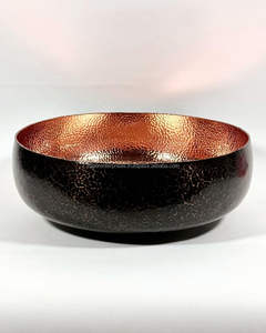 Tazón Redondo de Cobre Resistente para Servir con Borde Liso, Utensilios Metálicos Duraderos para Buffet y Servicio de Alimentos - Product Image 1