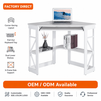 Plateau de clavier escamotable d'angle à double étagère, structure en X, OEM ODM, pour bureau à domicile, poste de travail, bureau d'ordinateur d'angle