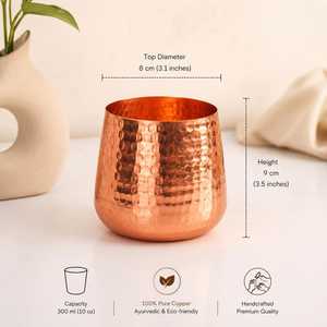 Verres en cuivre pur à 100 % pour le camping, les bars et la maison - Design martelé écologique avec finition polie ou brossée - Product Image 5