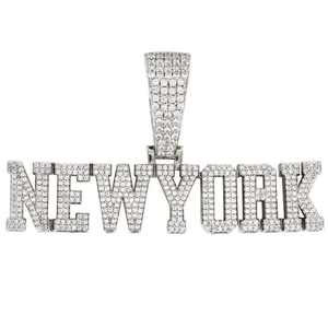 Colgante de Moissanita con Letra de Nombre Personalizada, Estilo Hip Hop, de Plata de Ley 925 Bañada en Oro Blanco, Totalmente Engastada, con Engaste de Garra para Fiesta - Product Image 2