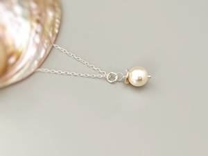 Collier superposé fait main avec pendentif perle, pierre de naissance de juin, pour femme, cadeau pour maman, collier délicat à chaîne fine avec une seule perle - Product Image 3