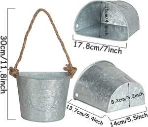 Pot de fleurs mural en fer rétro en forme de demi-cercle, jardinière murale vintage pour balcon, salon, décoration de jardin - Product Image 5