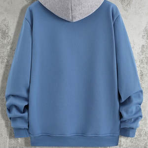 เสื้อสเวตเตอร์แบบสวมหัวของผู้ชายเสื้อครอปสไตล์บ็อกซี่ปักโลโก้ได้ตามต้องการ - Product Image 2