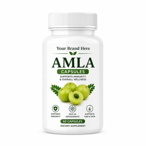 Capsules d'Amla en gros pour le bien-être à base de plantes, 60 unités, qualité alimentaire, soutien nutritionnel quotidien, aide à maintenir une peau saine - Product Image 1