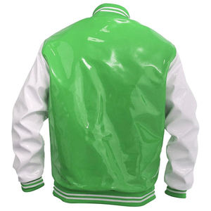 Chaqueta Varsity de Cuero PVC para Hombre, Estilo Retro Universitario de Béisbol, con Cuello Alto y Logotipo Frontal, Nueva Llegada 2026 - Product Image 2