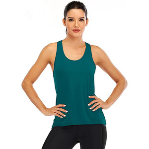 Camiseta sin mangas para gimnasio para mujer, chaleco deportivo elástico que absorbe la humedad, para correr, yoga y fitness - Product Image 1