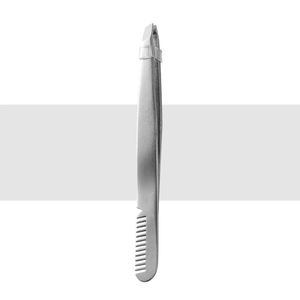 Pince à épiler professionnelle de précision pour sourcils, en acier inoxydable, faite à la main, avec manche confortable et luxueux - Product Image 1