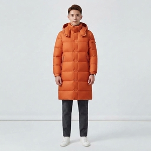 Men's Winter Long Puffer Coat Quilted <b>Padded</b> Jacket Warm Casual Outdoor Wear Stand Collar Functional Pockets - Product Image 6