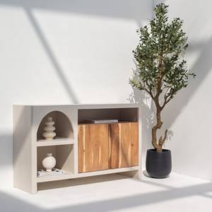 Buffet industriel Vandana Pebble Vesta à 3 tiroirs et 1 porte pour un rangement moderne et élégant à la maison - Product Image 5