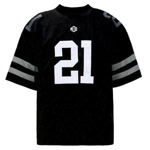 Camiseta de Fútbol Americano Negra Extra Grande para Hombre, Estilo Urbano, Sublimación, Impresión 21, Ropa Deportiva Personalizada, Fabricación al por Mayor OEM - Product Image 3
