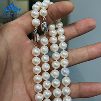 Collier de perles d'eau douce sans noyau, vente en gros d'usine, 9-10 mm, légèrement imparfaites, bijoux en perles naturelles véritables pour femmes