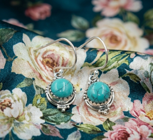 925 Sterling Silver Turquoise Dangle Earrings Handmade Boho Gemstone Earrings Yellow Gold Rose Gold Plated <b>Jewelry</b> for <b>Sister</b> - Product Image 1