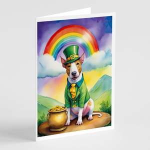 Whimsical การ์ดอวยพรวัน Bull Terrier ST Patrick's ใหม่ขนาด5x7ของ A7แพ็คการ์ดเปล่า8ใบพร้อมซอง - Product Image 1