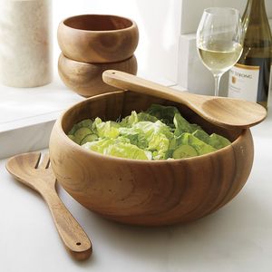 Tazón de Madera Natural Hecho a Mano, Tazón para Servir Ensaladas, Frutas, Bocadillos, para la Cocina, Mesa de Comedor, Ecológico, Duradero, para Decoración del Hogar y Hoteles - Product Image 3