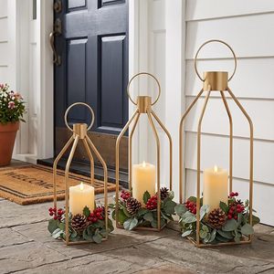Lanterne en métal en gros, porte-bougie décoratif, lampe suspendue rustique pour la maison, le jardin, la terrasse, les mariages, les événements, la décoration de table - Product Image 5