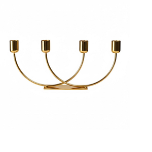 Classic Rose Gold Metal Taper Candle Holders Decorative Candlestick Holder For Wedding Dining <b>Table</b> Home Decor - Product Image 3