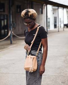 <b>Leather</b> Bucket <b>Bag</b> Women's Casual Handbag Minimalist Style Zipper Closure <b>Soft</b> Brown Tote All Seasons - Product Image 4